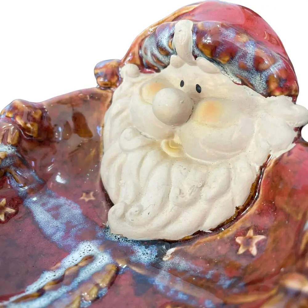 Santa Claus Candy Dish Soap Ceramic Trinket Christmas Holiday Decoration